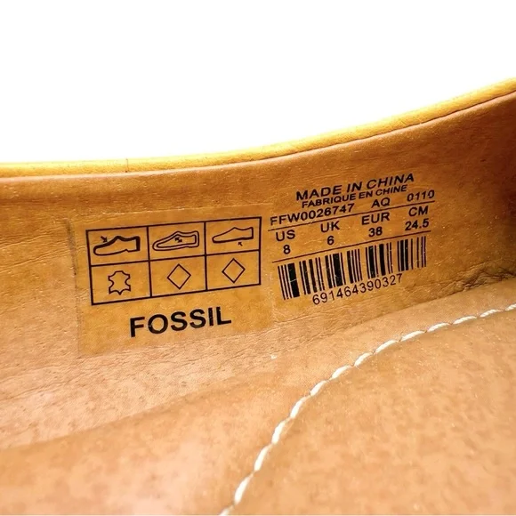 NWOB Fossil Yellow and Brown Flats & Loafers with Minimalist Design - Picture 7 of 7